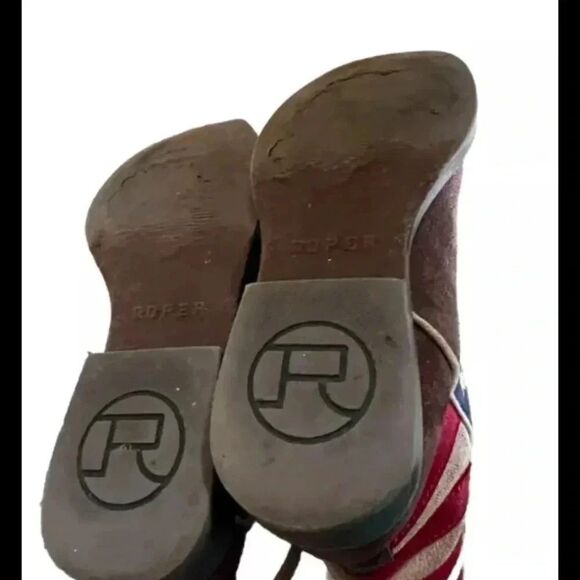 ROPER Big Kids’ American Patriot  Square Toe Boots Faux Leather Size 3 - Picture 7 of 7